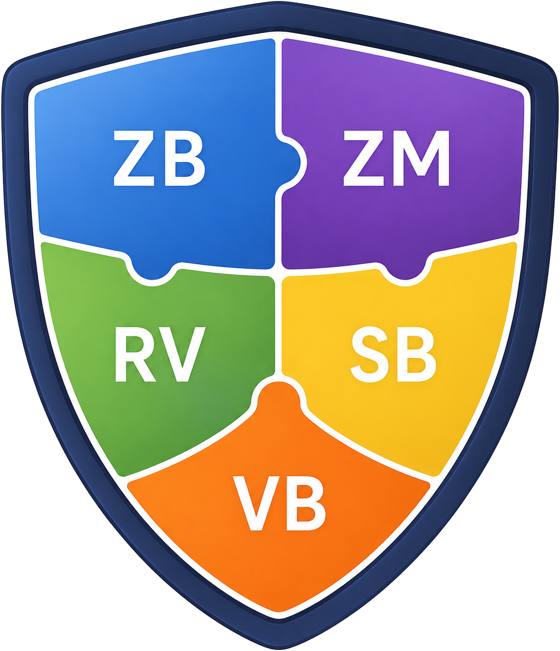 Het originele Remotion-schild: vijf puzzelstukjes vormen samen één geheel